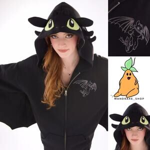 How To Train Your Dragon Toothless Hoodie Winged Cosplay XL Her Universe
